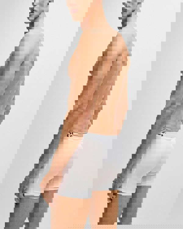 BOSS Orange Power Three Pack Mens Stretch Cotton Boxer Briefs With Logos NOS - White 100