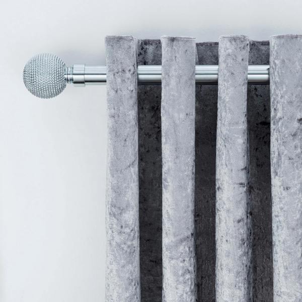 A.Unique Home Beaded Ball Extendable Curtain Pole (25/28mm) (Nickel,70cm - 120cm)