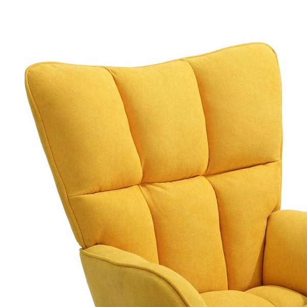 3ft Height Tufted Linen Upholstered Rocking Chair Rocking Chairs Living and Home