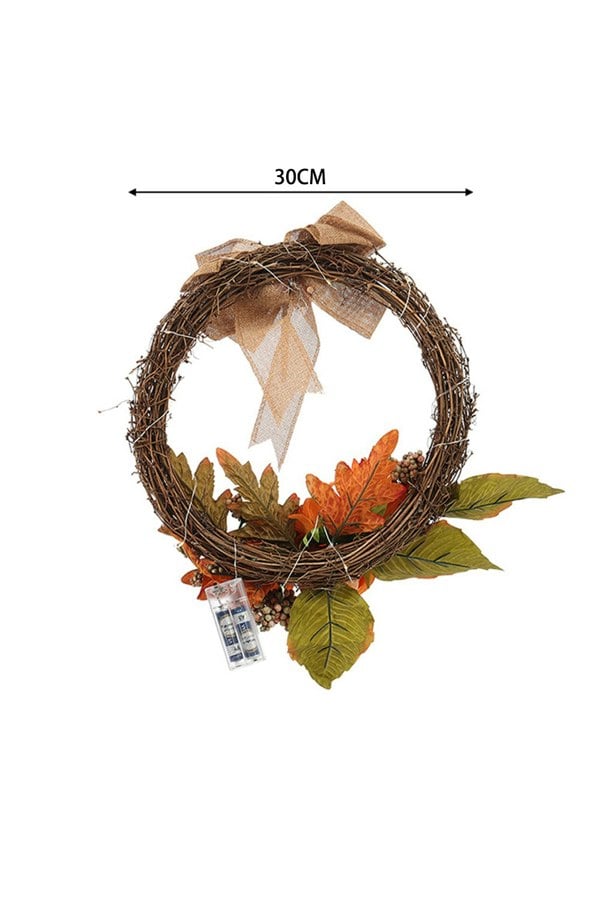 Living and Home D30cm Halloween Decoration Artificial Sunflower Wreath with Lights