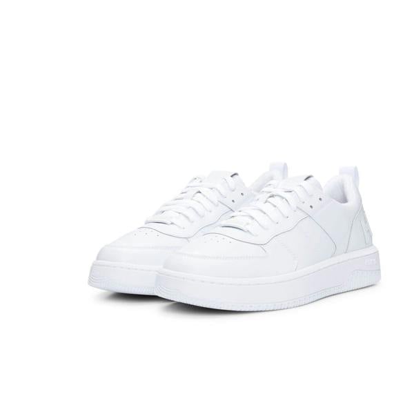 Hugo Mens Kilian Bonded Leather Trainers - White - 