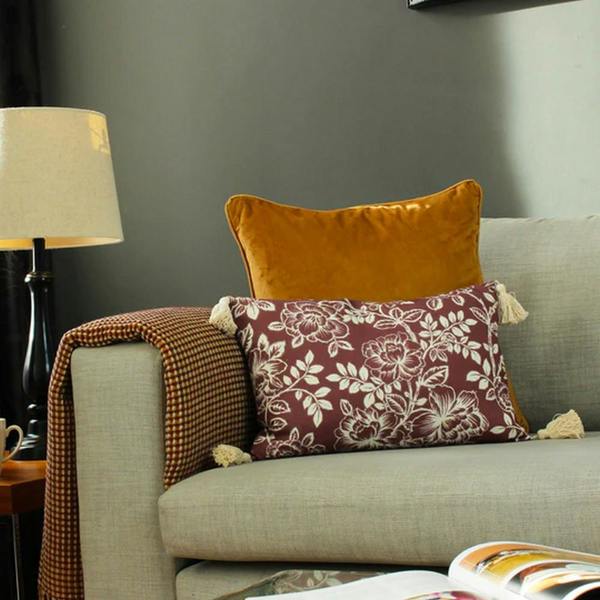 Paoletti Somerton Floral Cushion Cover - Mulberry - 