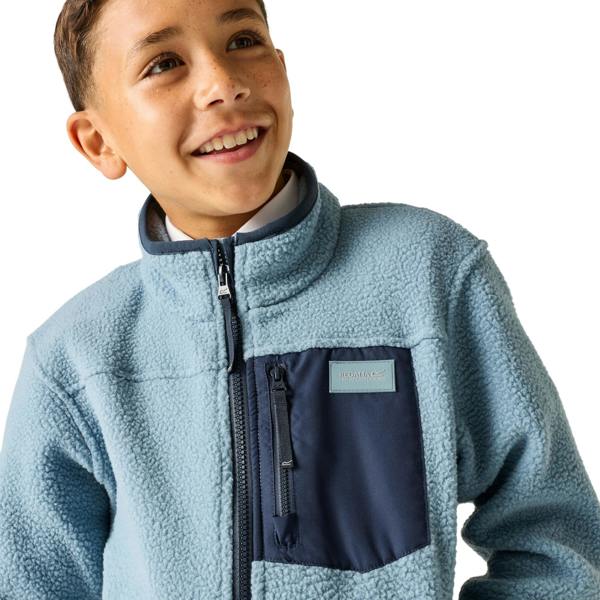 Regatta Childrens/Kids Frankie Colour Block Fleece Jacket - Dusky Blue/Navy - 