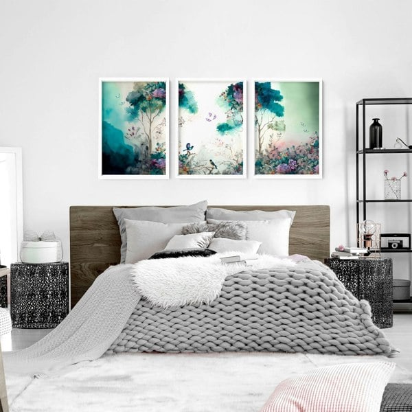 Bedroom Art Wall | Set of 3 wall art prints