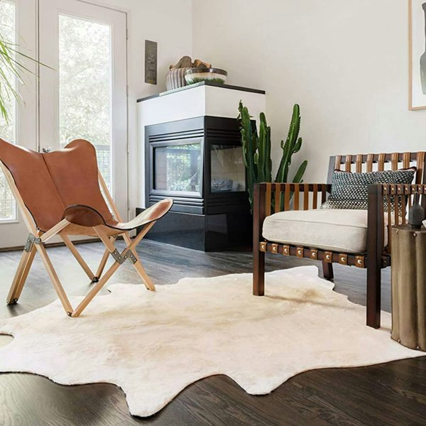 Berkfield Real Cow Hide Rug 150x170 cm Beige