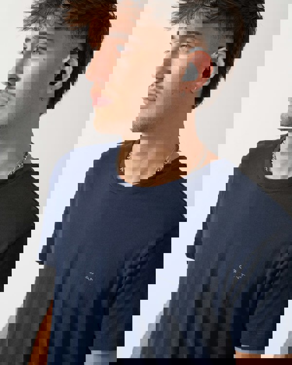 GANT 2-Pack Mens Crew Neck T-Shirts - 18 Light Grey Mel/Navy