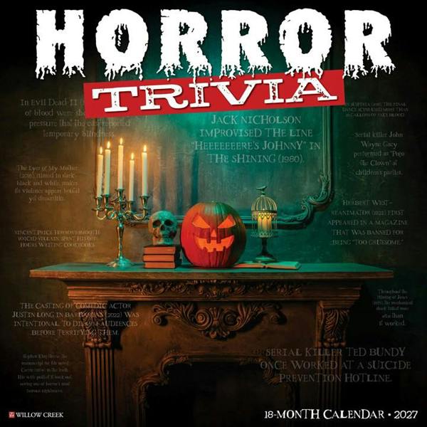 Horror Trivia Calendar 2027, Wall Calendars, Month To View, Entertainment, Gift