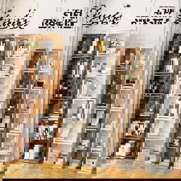 Levede 6 Tier Bookcase Shelves Storage Tall Bookshelf Organizer Display Home