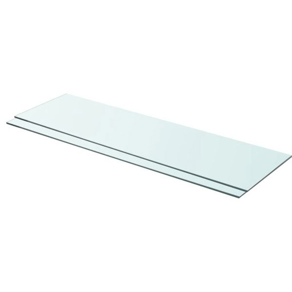 Berkfield Shelves 2 pcs Panel Glass Clear 90x25 cm