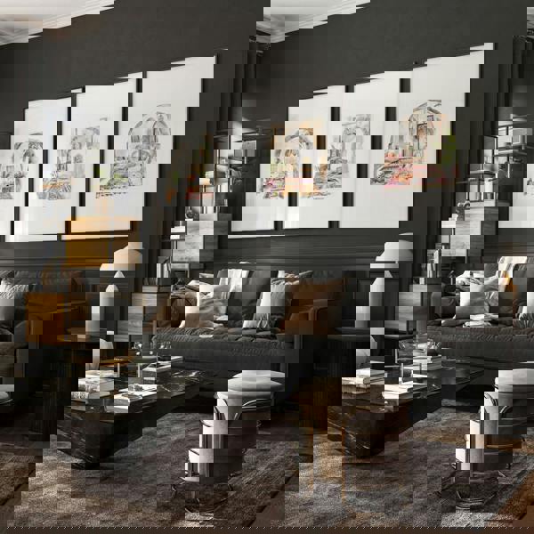 Living Room Paintings | Set of 3 Moroccan Inspired Wall art Prints