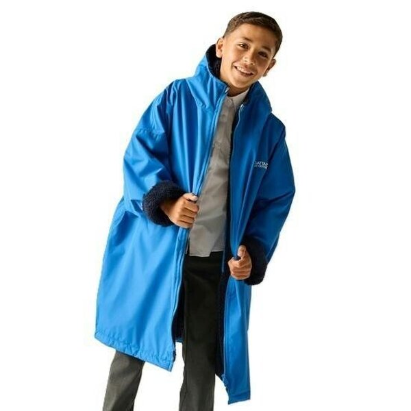 Regatta Kids Junior Fleece Lined Zip Changing Robe Blue