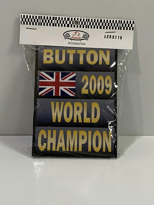 jenson button world champion 2009 f1 board signage 1:18 cartrix bu118
