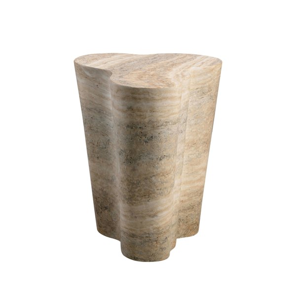 Furniture Edit Slab Faux Travertine Tall Side Table