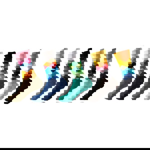 Anysox Anyfootwear 5 Pairs One Size 5-11 Mixed Color Socks Waving Colors Cotton Fashion Woman Skateboard Oil Paitiing