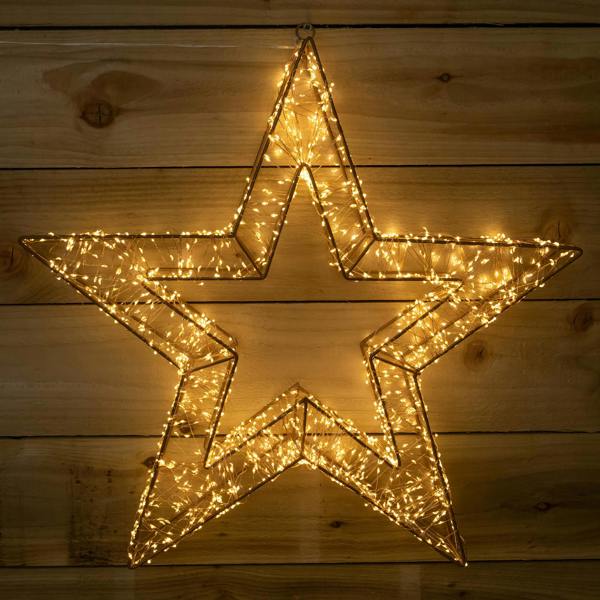 Samuel Alexander 58cm Light up Gold Galaxy Star Christmas Decoration with Warm White LEDs