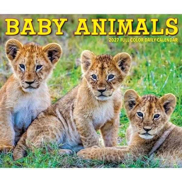 Baby Animals Desk Calendar 2027, Desk Calendars, Day To View, Animals, Gift