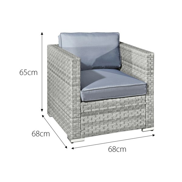 Oseasons Malta Rattan 2 Seat Twin Chair Set in Dove Grey