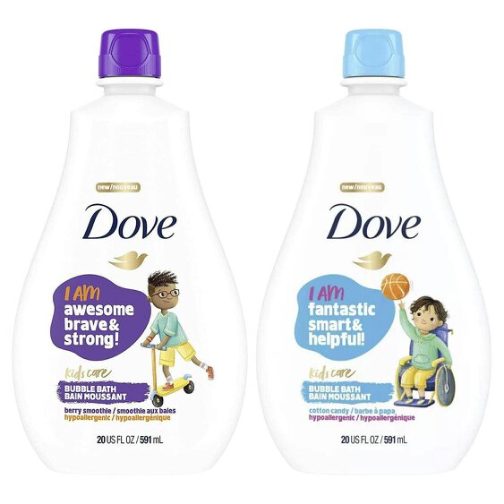 Dove Foaming Fun Kids Care Bubble Bath Duo Pack Cotton Candy & Berry, 591ml