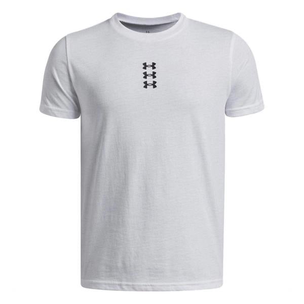 Under Armour Childrens/Kids Performance Triple Logo Basketball T-Shirt - White/Black - 