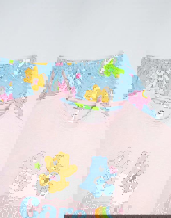 Care Bears Womens Pink Character Short Sleeve Long Leg Pyjama Set