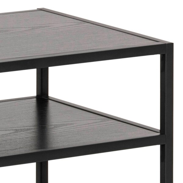 Wyld Haus El Paso Black Metal Open TV Unit 3 Black Shelves
