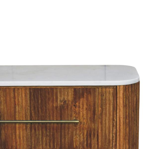 Artisan Furniture Solid Wood Beaumont Marble Chest, 3 Drawers, Brown