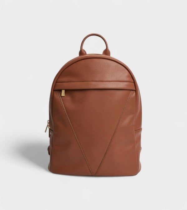 Votch Laurie Vegan Bio-Based Bamboo Leather Backpack in Brown