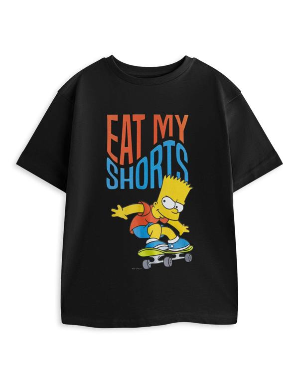 Vanilla Underground The Simpsons Boys Black Eat My Shorts Short Sleeved T-Shirt