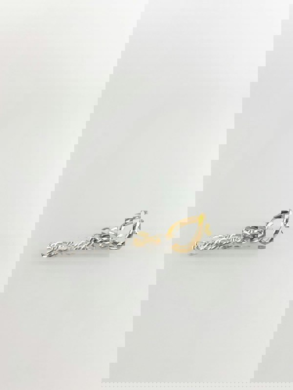 SVNX Matt Gold and Silver Plated Twisted Chain Drop Earrings