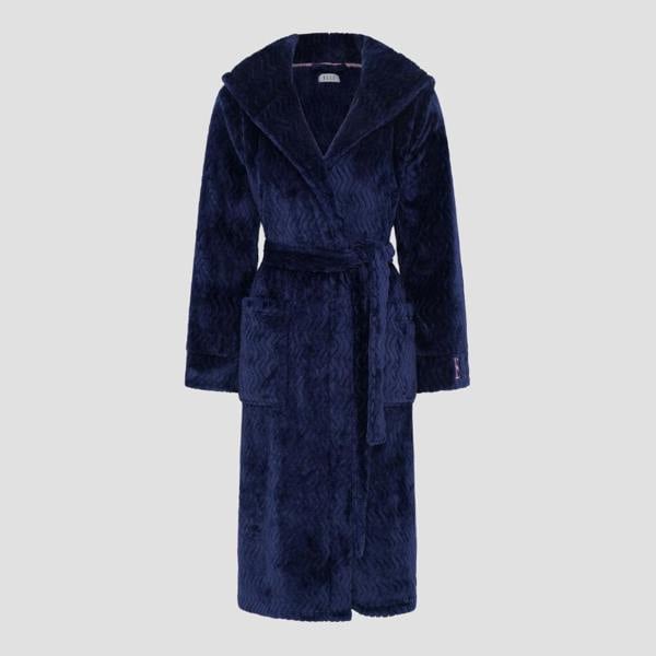 ELLE Wave Fleece Gown in Navy RRP £50