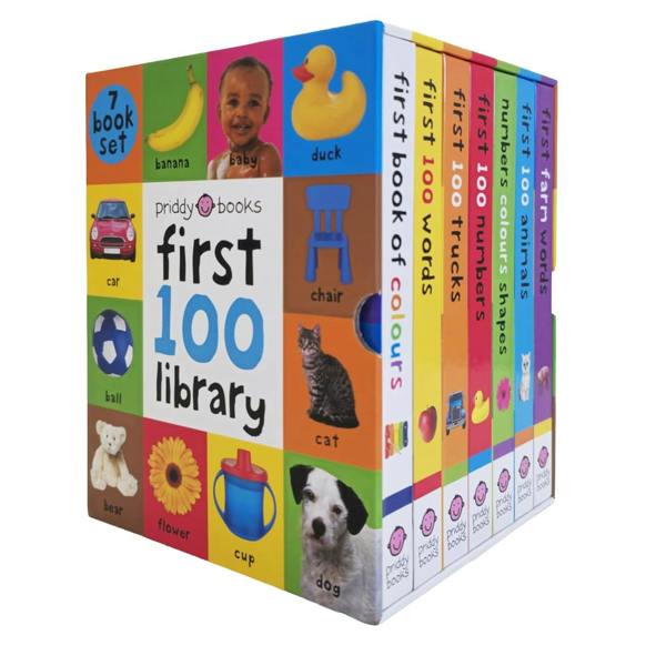 Priddy First 100 Library Collection 7 Books Box Set (First Farm Words, First 100 Animals, Numbers, Colours, Shapes, First 100 Numbers and More)