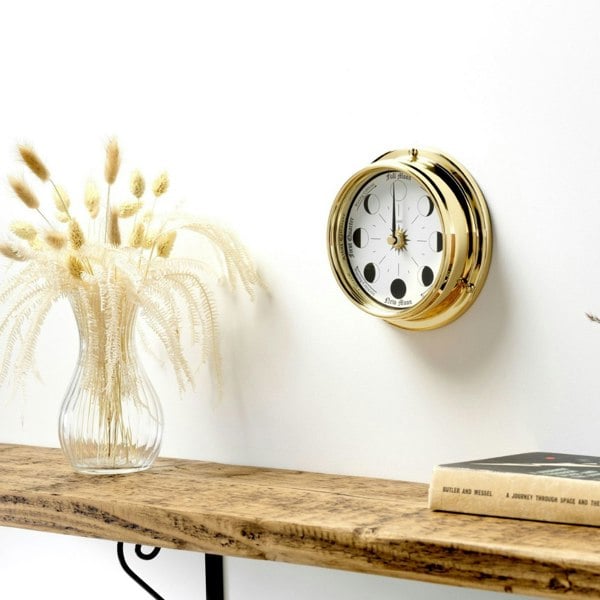 Tabic Handmade Solid Brass Moon Phase Clock