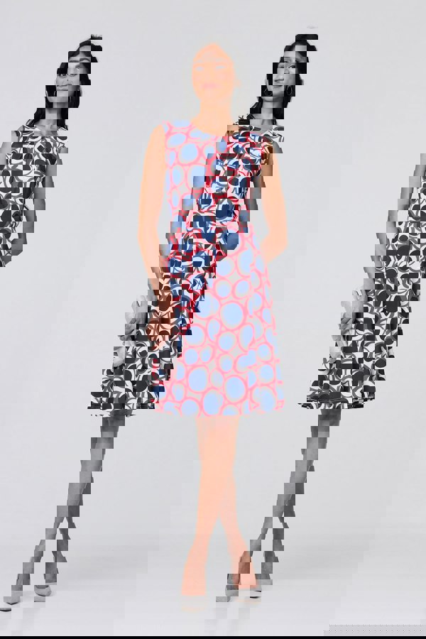 Red | Abstract Sleeveless Knee Length Dress