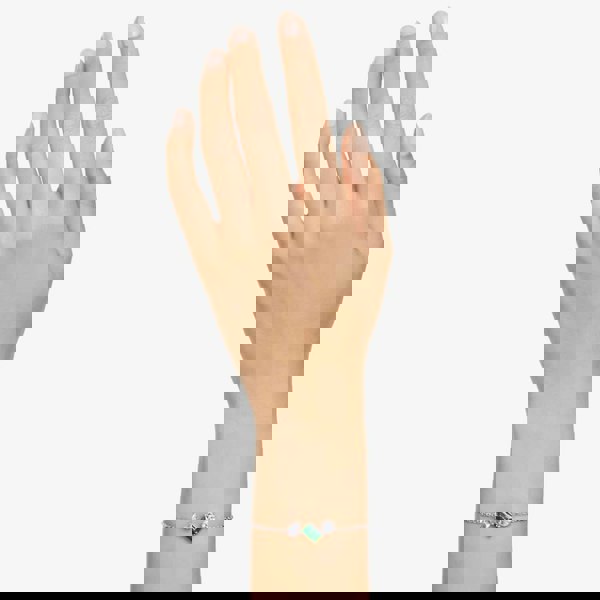 Swarovski Mesmera Green Mixed Cuts Rhodium Plated Bracelet 5668360 (M)