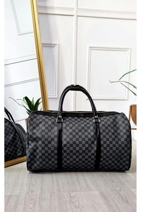 ikrush Indigo Checked Print Overnight Bag