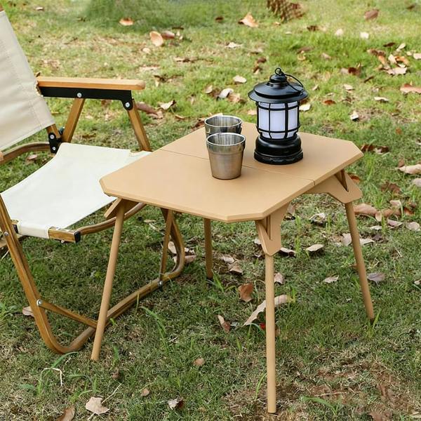 Havendro Khaki Portable Folding Camping Table Detachable Legs Picnic BBQ Table with Storage Bag