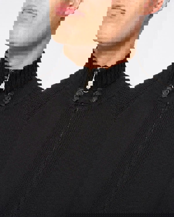 Crosshatch Birchin Zip Thru Knit Black