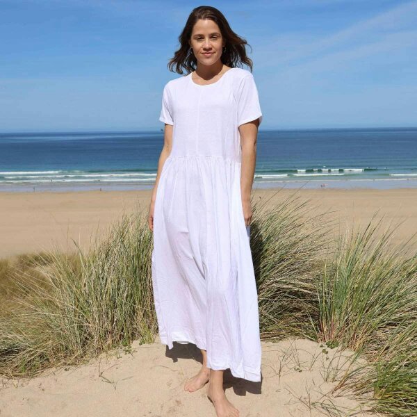 Lazy Jacks LJ525 - Ladies Long Gathered Dress - White