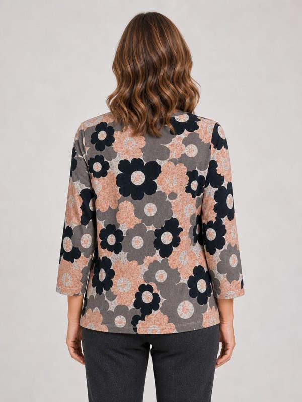 TIGI Floral Print Curve Hem Top