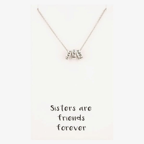 T. H. Baker Sentiments Sisters Friends Forever Triple Ring Pendant 14145