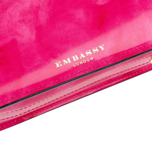 Embassy London Gazelle - Pink - Top handle bag with key lock in pink smooth genuine leather