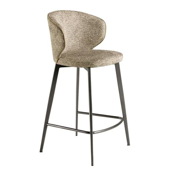 Angel Cerdá Stool upholstered in mottled brown fabric 4241
