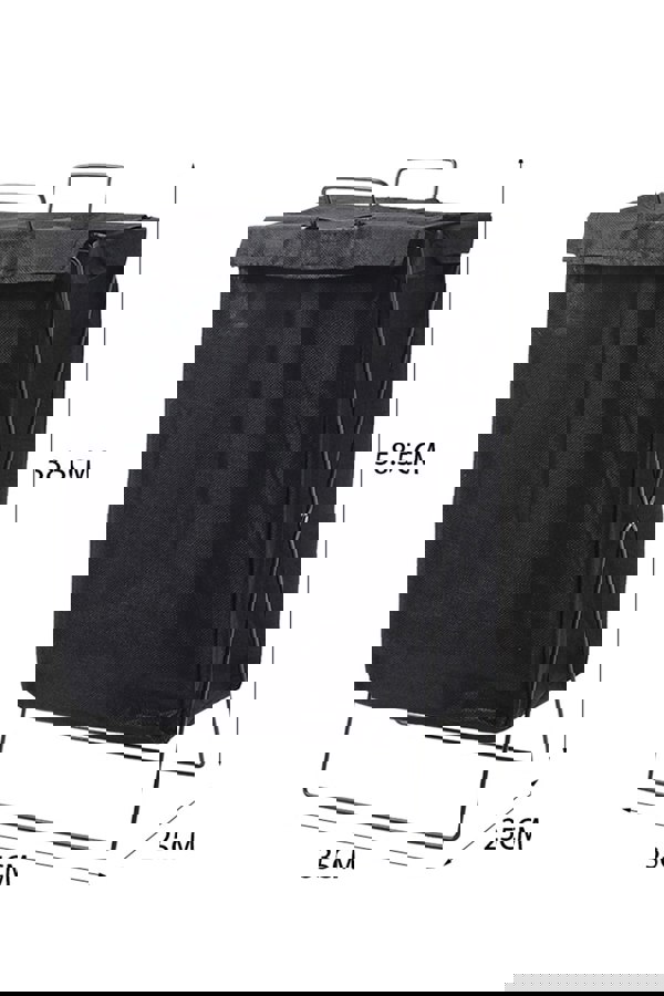 Living and Home Black Collapsible Fabric Laundry Basket Clothes Hamper With Lid And Handle