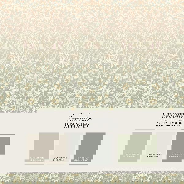 William Morris At Home Blackthorn Fixed Size Mural | Sage & Pink