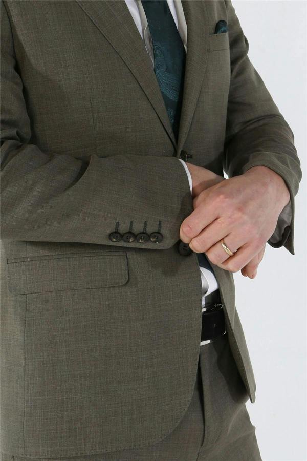 Infinity Leather Men's 3 Piece Sage Summer Wedding Tailored Fit Suit