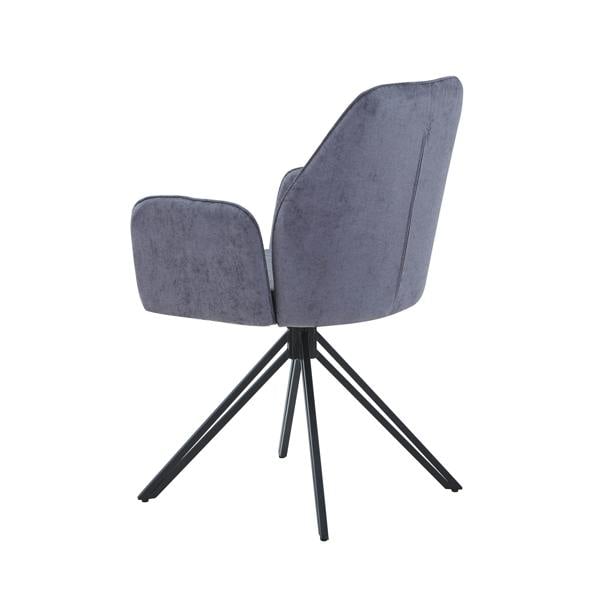 Core Products Pair of Aspen Grey Swivel Dining Armchairs with Premium Upholstery