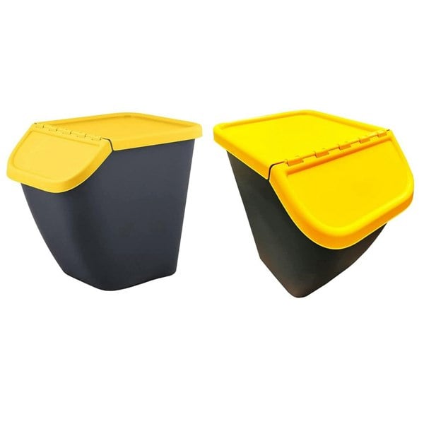 3 x Pelican Waste Segregation Recycling Home Kitchen Bins With Colour Coded Lids