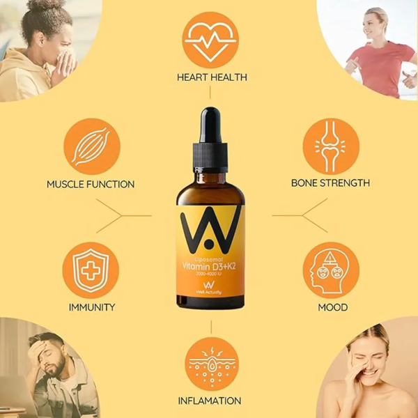 Well Actually Liposomal Vitamin D3 + K2 - Dropper 2000- 4000IU - Orange & Mango