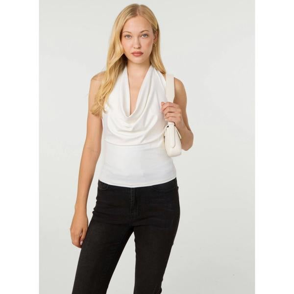 Pink Vanilla Halterneck Cowl Soft Stretch Top
