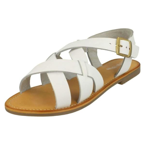 Leather Collection Ladies Leather Collection Buckle Slingback Sandals F00229